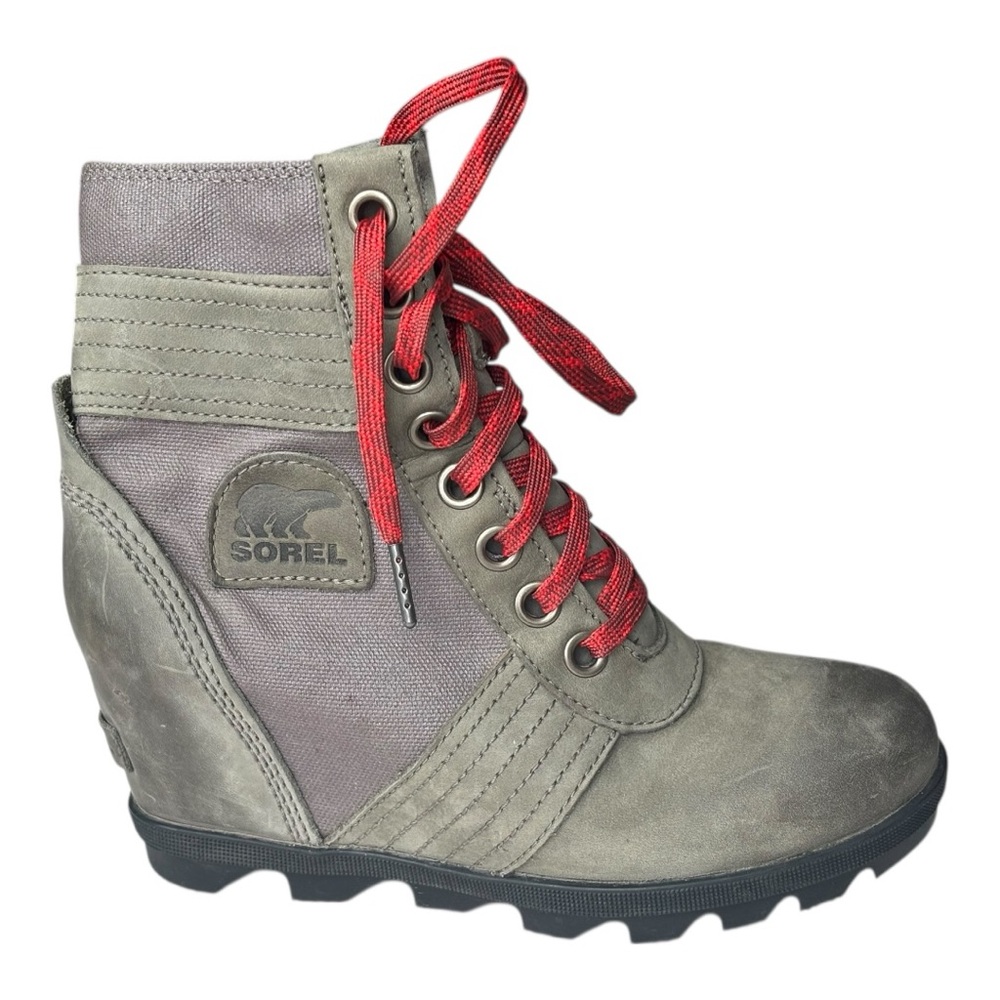 Sorel Lexie Wedge waterproof upper lace up in Quarry grey color | Size 7 - Picture 2 of 16